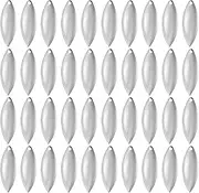 uxcell Fishing Lure Blades, 40 Pack 1.6" x 0.5" Fishing Spinner Baits Willowleaf Lure Spinner Lure Making Part with Plastic Storage Box for Bait Fishing Accessories, Silver Tone