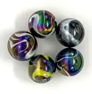 Pk 5 25mm Rumba Early Edition Glass Mega Marble Shooter Vacor Iridescent Pre2000