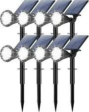 Tadyreal 8 x Cool White Solar Spotlights