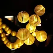 Sunshine smile Lantern Fairy Lights Battery, Warm White 20 LED Lantern Fairy Lights Outdoor, Lanterns, Outdoor, 6 m Fairy Lights, Indoor, Balcony Fairy Lights, Lanterns, Outdoor, Weatherproof, Balcony