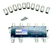 8 Way TV Splitter Foxtel POWER PASS Tv Signal Power Pass with 10x F.Type Crimps
