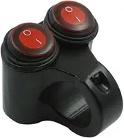 22mm 24mm Motorcycle Switches Handlebar Mount Switch Hazard Brake Fog ON Off Aluminum Alloy with Indicator Motorcycle Accessories(24mm)