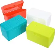 GANAZONO 4Pcs Index Card Holder Organizer Box Plastic Flash Card File for Office for Storing Notecards Addresses Important Information