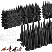 9.8 Feet 10 Packs Bird Spikes, Bird Deterrents for Outside, Bird Spikes Deterrent, Pigeon Spikes, Bird Spikes for Outside to Keep Birds Away, Plastic Fence Spikes for Railing and Roof