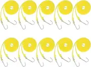 LOCADENCE 10PCS Outdoor Bungee Cord, PEP 2cm Width Elastic Bungee Strap, Heavy Duty Bungee Strap Tie Down Rope for Securing Tarps Luggage (4m)