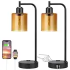 Industrial Touch Nightstand Lamps for Bedrooms Set of 2 - 3-Way Dimmable Tabl...