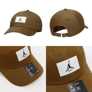 【NIKE 耐吉】帽子 Jordan Club 男女款 棕 白 棒球帽 可調式 大LOGO 喬丹 飛人(FD5181-281)