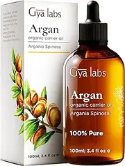 Gya Labs Organic Argan Oil for Hair - Cold Pressed Unrefined Natural Moroccan Argan Carrier Oil for Skin & Face, Lotions, Soaps & Hair Conditioners (100ml)