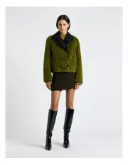 [Cue] Reversible Faux Fur Jacket in Green