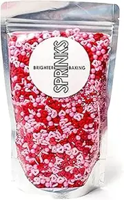Sprinks Cupid's Cuddle Sprinkles 500g | Assorted Sugar Decorations for Baking | Cake Decorating | Cupcakes | Cookies | Desserts | Easy Access Zip Lock Bag