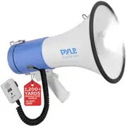 Pyle Megaphone with Siren, Signal Horn - Siren Megaphone - Megaphone Children & Adults 30 Watt, Foldable Megaphone with Siren, LED Lights & Microphone 0.6 kg, Volume Adjustable, Range: 600 m