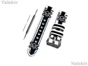 White & Black Skull Crossbones Band for 22mm 23mm Lug Width Sport Luxury Watches