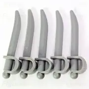 5 x LEGO® Dark Bluish Grey Cutlass Swords Blades Minifigure Weapon Parts 35744