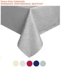 Tektrum 60"X84" Rectangular Waffle Tablecloth-Waterproof/Spill Proof (Grey)