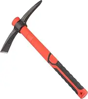 15 Inch Pick Mattock Hoe, Forged Weeding Garden Pick Axe with Fiberglass Handle, Pick Mattock Hoe for Loosening Soil, Gardening, Camping, by GENHAKON.