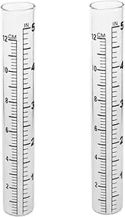 Totority 2Pcs Gauge Test Tube with Scale for Accurate Rainfall Measurement Design for Farming Meteorological Statistics and Climate Research