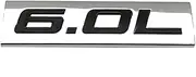 KBTBSCCPLG Car Styling 6.0L Logo Emblem Metal Wing Door Badge Decal Sticker Car Accessories Car Logo(Silver with B)