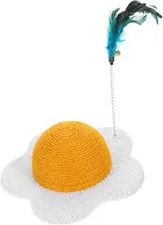 Scratch Resistant Cat Scratcher Adorable Home Kitten Durable Egg Yolk Shaped Ball Lightweight and Fun for Indoor Cats Relieves Stress and Prevents Furniture
