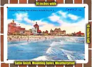 METAL SIGN - New Jersey Postcard - Ocean Front Hotels From Off Shore, Atlantic