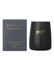 [Moss St. Fragrances] Sage & Cedar Large Soy Candle 320g
