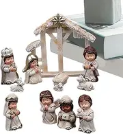 Nativity Scene Sets - Resin Nativity Figures, Resin Nativity Scene Set | 12 x Christmas Nativity Figures for Catholic and Religious Believers