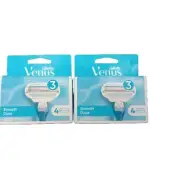 Gillette Venus Smooth Doux 3 Razor Blade Refill 2PACK x 4 Cartridges = 8 Total