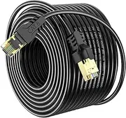 YSONG Cat 8 Ethernet Cable 250t,High Speed 40Gbps,2000Mhz,26AWG,Gold Plated RJ45 Connector,for Outdoor&Indoor Weatherproof UV,for/PC/Modem/Router/Gaming,Faster Than Cat7/Cat6/Cat5