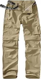[Jessie Kidden] Mens Hiking Pants Convertible Quick Dry Lightweight Zip Off Outdoor Fishing Safari Pants #225 Khaki-34, 225 # Khaki, 34