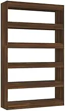 Bookcase with Room Divider | Engineered Wood Book Cabinet | Brown Oak Standing Shelf 100x30x166 cm | Space-Saving for Small Rooms & Home Office