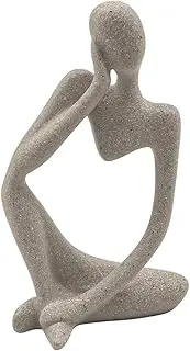 NUZAMAS Abstract Sculpture Statue Resin Thinker Sandstone Ornaments Statues Collectible Figurines Character Decoration for Home Office Hotel Desktop Bookshelf Right