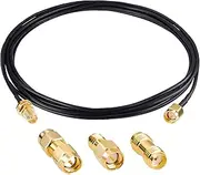 Goupchn RF Coaxial Cable SMA Male to SMA Female Bulkhead RG174 10ft/3m Cable with 3PCS RF Coax SMA Adapters for SDR Equipment Antenna Ham Radio, 3G 4G LTE Antenna, Ham Radio, ADS-B, GPS