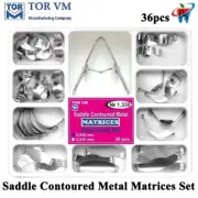 36pcs Dental TOR VM Saddle Contoured Metal Matrices Set With Springclip Kit