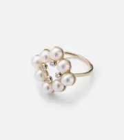 [Mateo] Mateo Cluster 14kt gold ring with pearls and diamonds L 1/2 gold