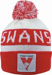 Sydney Swans AFL Traditional Bar Beanie Hat Removable Pom-Pom