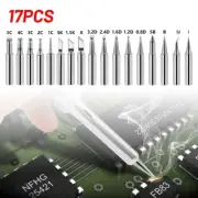 17 Pcs Lead-free Replacement Pencil Soldering Tip Solder Iron Tips Copper Alloy