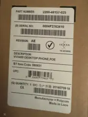 NEW IN BOX - Polycom VVX 400 2200-46157-025 IP VOIP POE Telephone - NO PWR