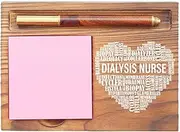 Dialysis Nurse Desk Organizer, Inspirational Sticky Note Holder, Dialysis Nurse Heart Design, Gifts for Dialysis Nurses and Healthcare Workers EDP143