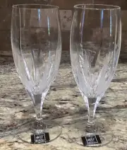 PAIR(2) NEW MIKASA FLAME D’AMORE CRYSTAL ICED TEA GOBLETS 8 3/8”T W LABELS
