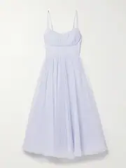 [Zimmermann] Zimmermann - Pleated Tulle Midi Dress - Light blue - 3 3 Blue