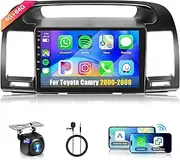 4G+64GB- for Toyota Camry 2000-2006 Wireless CarPlay Car Stereo Receiver, 9 Inch Android Auto IPS 1280 * 720 Touchscreen Headunit,Android Car Radio DSP Bluetooth FM WiFi/GPS Navi/HD Backup Camera