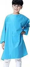 Waterproof Art Smock Long Sleeve with Pocket - Artist Painting Apron for Ages 8-14, Durable Kitchen Cooking Apron for Children, Full Coverage Protective Wear