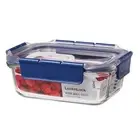 NEW Lock & Lock Top Class Glass w/Tritan Lid Rect 630ml