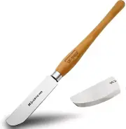 Ergonomic 1.5" Left Side Curved Scraper with M2 HSS Blade & Long Beech Handle