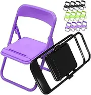 Uonlytech 24Pcs Foldable Chair Phone Holders Mini Folding Chair Cell Phone Stand Colors Cute Desk Accessory for Versatile Use and Portable Convenience