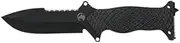 Luna Tech, LTK9502, Dave Young Tactical Knife, 11In. Full Length Tang, Fixed Blade, TPR Handle, Carbide Tip, Includes Black Sheath with Molle System