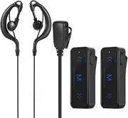 Josenidny 2Pcs Mini Walkie Talkie 400-470MHz 2-Way Radio 3W Transceiver Earpiece Headset Earmuff USB Powered