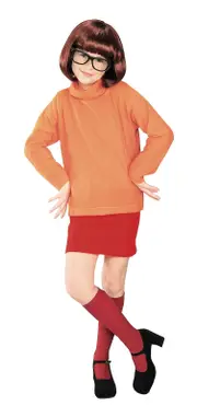 Scooby Doo Velma Dinkley Deluxe Girls Fancy Dress Up Party Costume Set