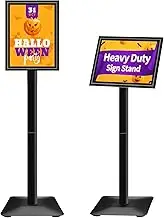 VAIIGO A4 Poster Sign Stand, Adjustable Menu Notice Display Stand with Heavy Duty Cast Iron Base, Floor Standing Sign Holder for Poster, Advertising, Sales, Signage Snap Frame Display Stand, Black