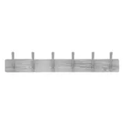 MODE 6 Brushed Nickel Hooks On White Wash Board Hat And Coat Rack