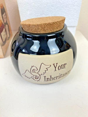 Muddy WATERS World Jar "Your Inheritance" Giftware 24oz Pottery Black Round NEW
